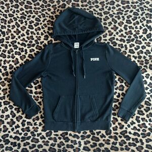 Victoria’s Secret/PINK black zip up hoodie size XS